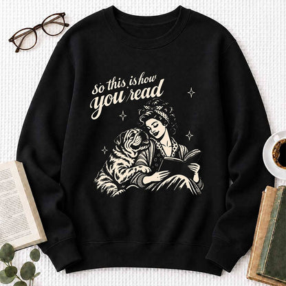 How You Read English Bulldog Printed Sweatshirt | Reader Gift Black