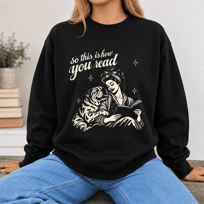 How You Read English Bulldog Printed Sweatshirt | Reader Gift Black
