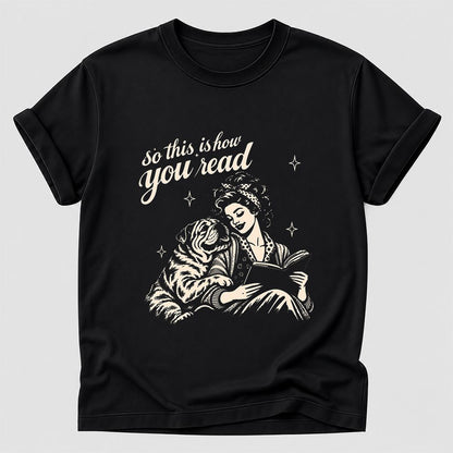 How You Read English Bulldog Printed T-Shirt | Reader Gift Black