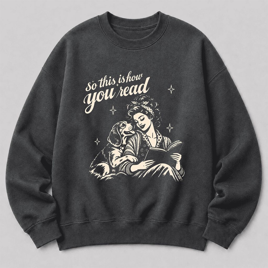 How You Read Beagle Printed Sweatshirt | Reader Gift Dark Heather