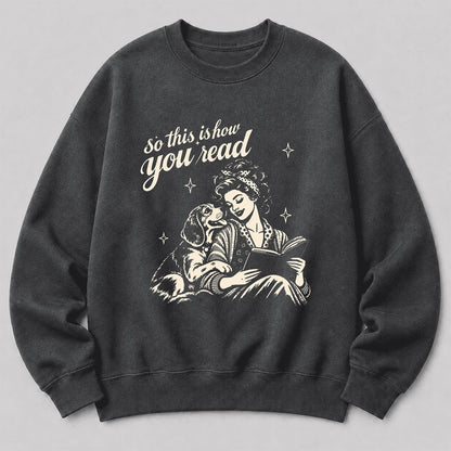 How You Read Beagle Printed Sweatshirt | Reader Gift Dark Heather