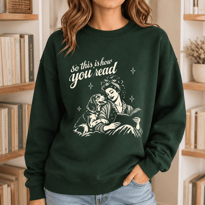 How You Read Beagle Printed Sweatshirt | Reader Gift Forest Green