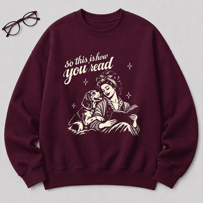 How You Read Beagle Printed Sweatshirt | Reader Gift Maroon