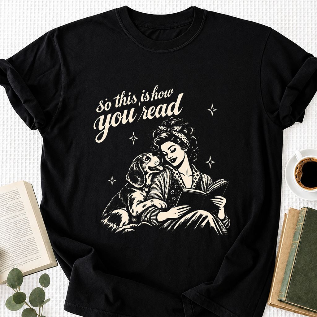 How You Read Beagle Printed T-Shirt | Reader Gift Black