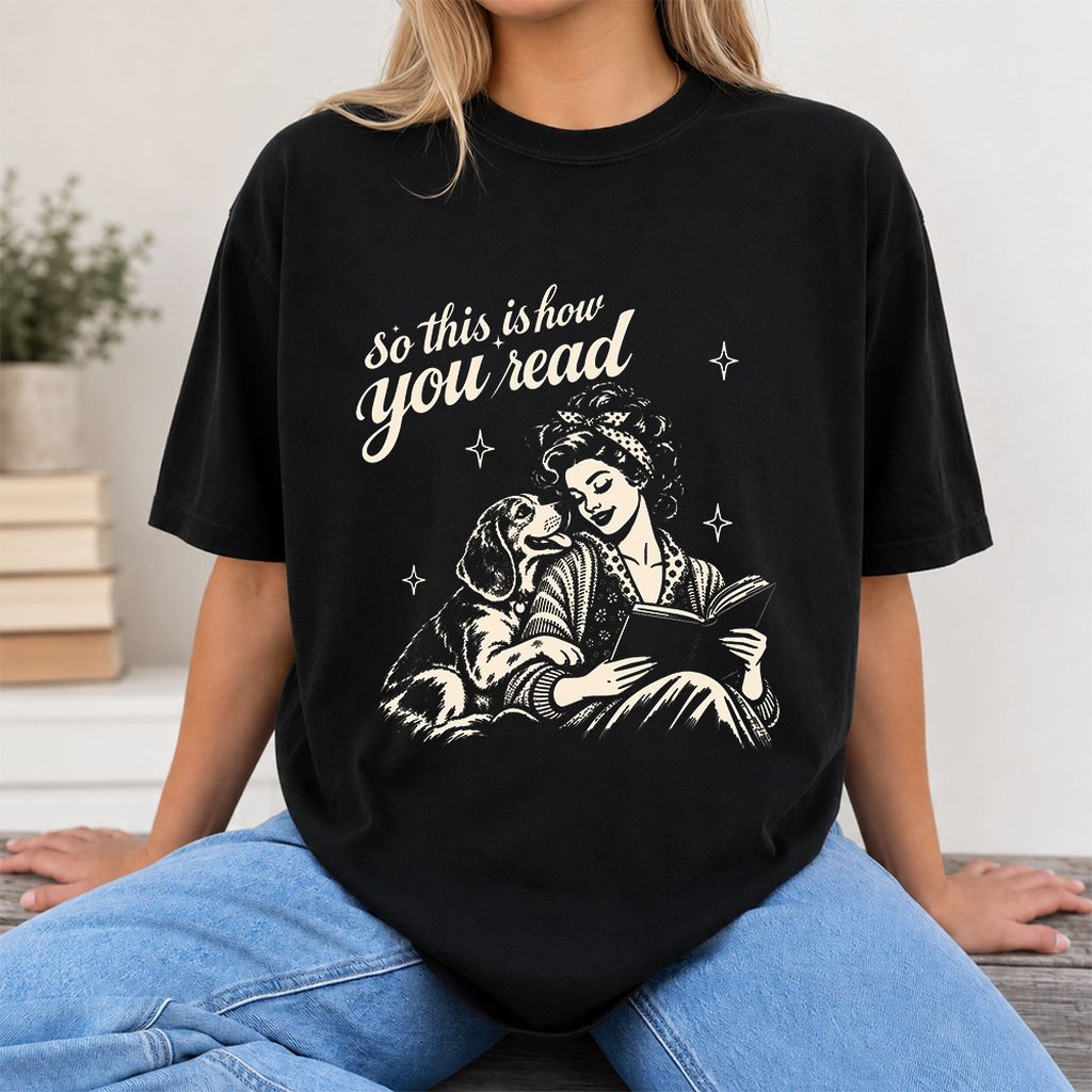 How You Read Beagle Printed T-Shirt | Reader Gift Black