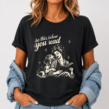 How You Read Beagle Printed T-Shirt | Reader Gift Black