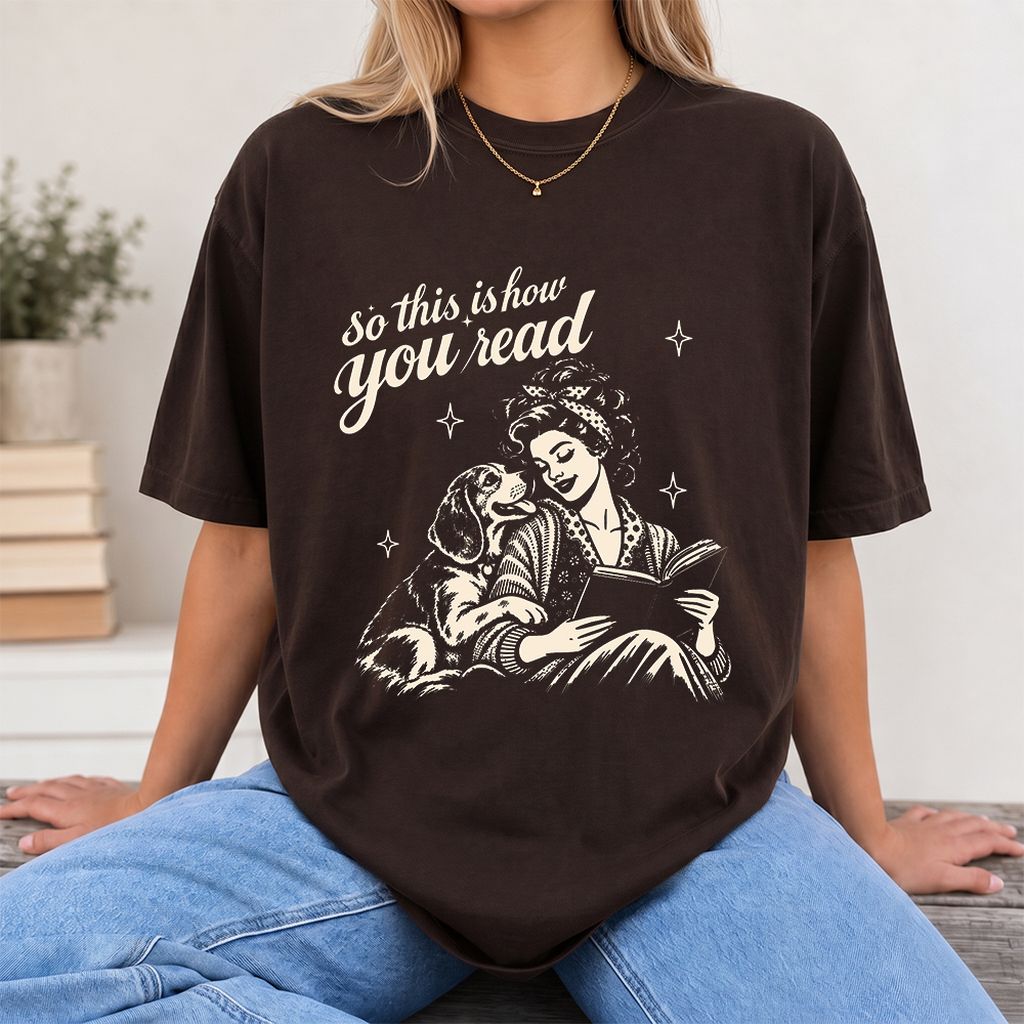 How You Read Beagle Printed T-Shirt | Reader Gift Dark Chocolate