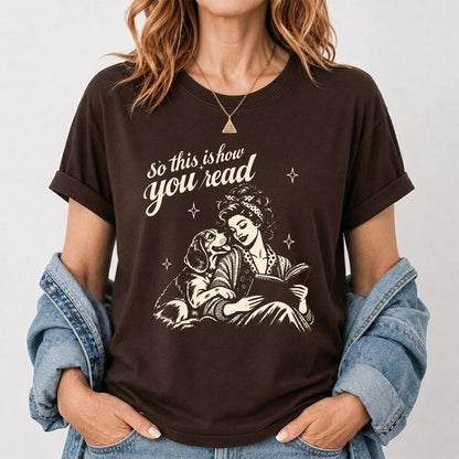 How You Read Beagle Printed T-Shirt | Reader Gift Dark Chocolate