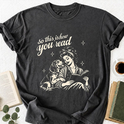 How You Read Beagle Printed T-Shirt | Reader Gift Dark Heather
