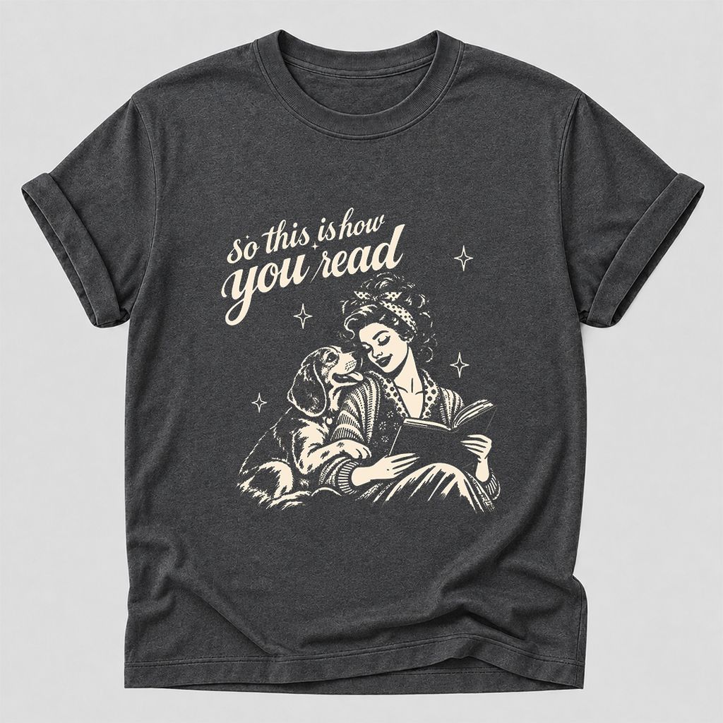 How You Read Beagle Printed T-Shirt | Reader Gift Dark Heather