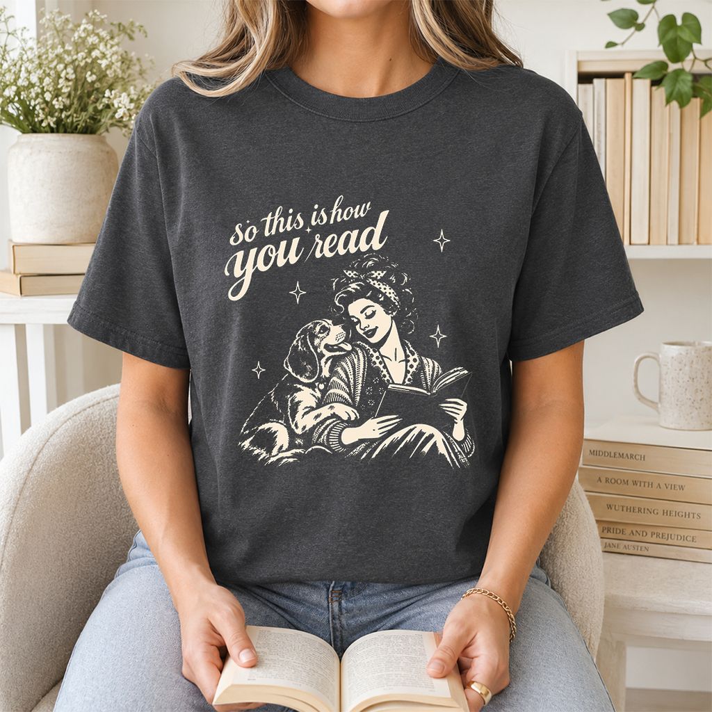 How You Read Beagle Printed T-Shirt | Reader Gift Dark Heather