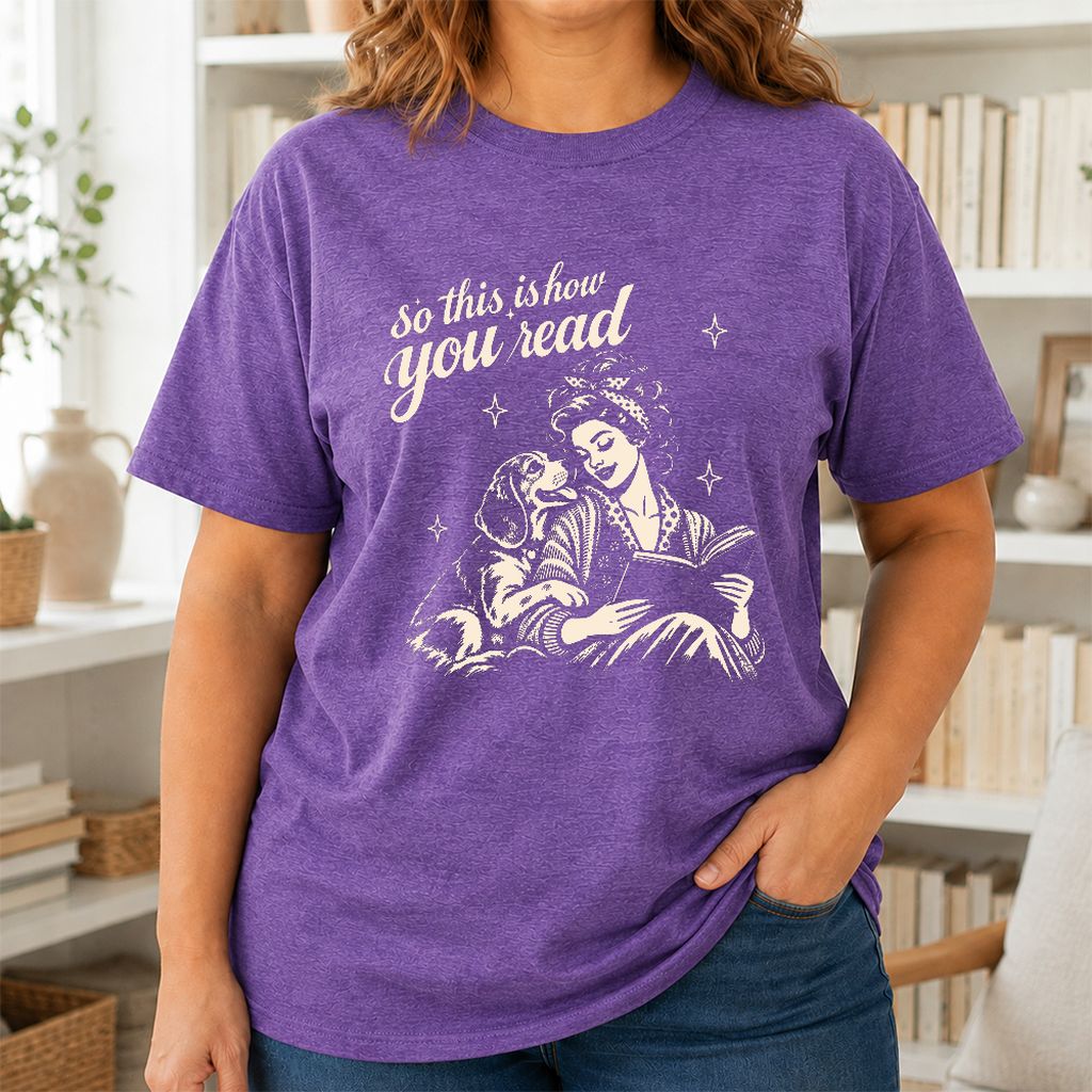 How You Read Beagle Printed T-Shirt | Reader Gift Heather Purple