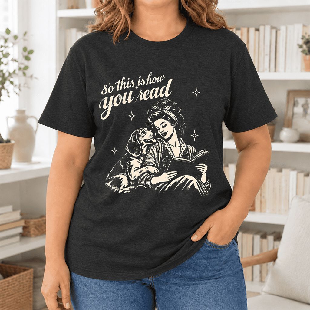 So This Is How You Read Beagle Ultra-Soft Cotton T-Shirt | Reader Gift Black Heather