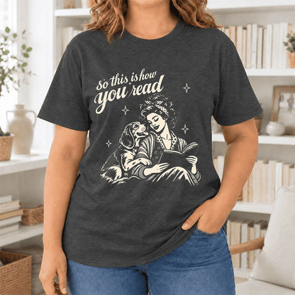 So This Is How You Read Beagle Ultra-Soft Cotton T-Shirt | Reader Gift Dark Grey Heather