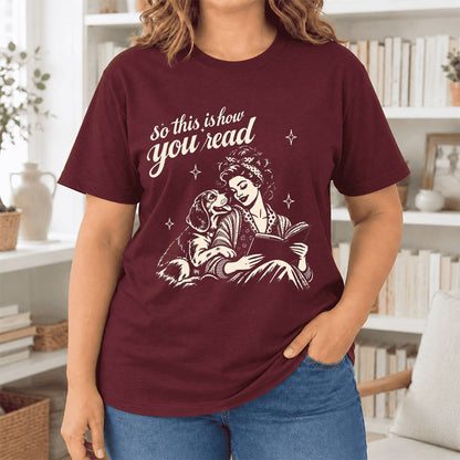 So This Is How You Read Beagle Ultra-Soft Cotton T-Shirt | Reader Gift Maroon