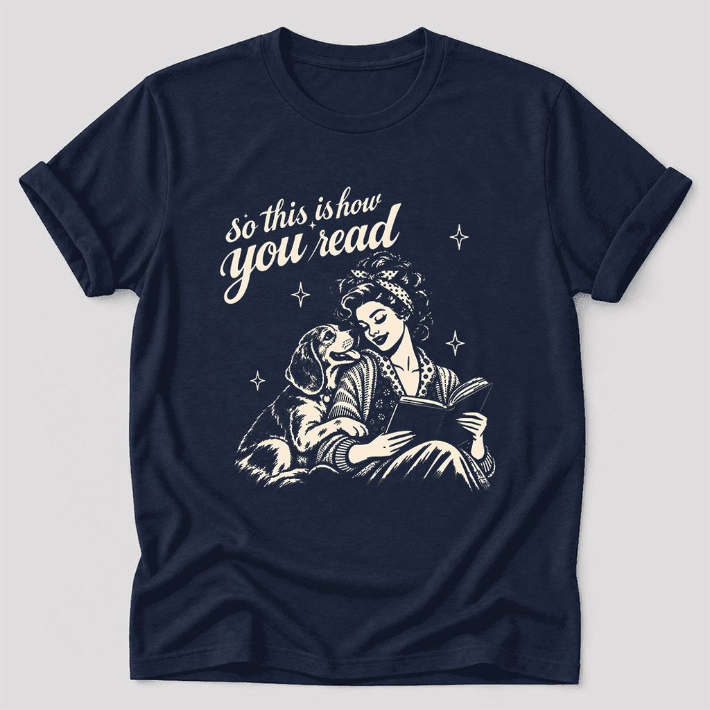 So This Is How You Read Beagle Ultra-Soft Cotton T-Shirt | Reader Gift Navy
