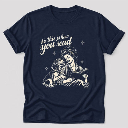 So This Is How You Read Beagle Ultra-Soft Cotton T-Shirt | Reader Gift Navy