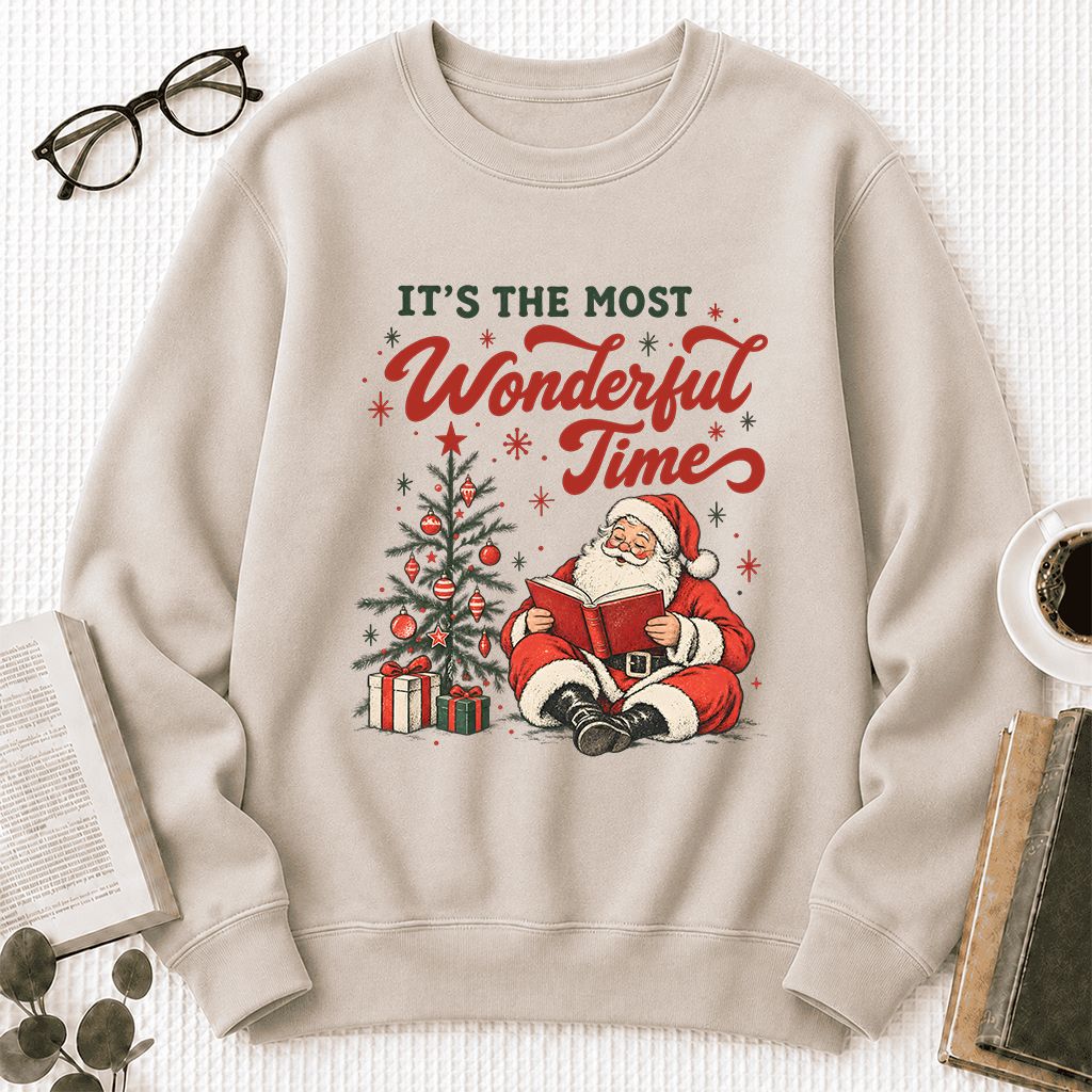 It’s The Most Wonderful Time Printed Sweatshirt | Christmas Reader Gift Sand