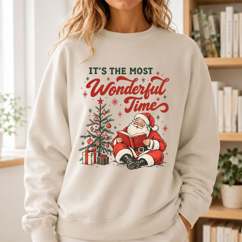 It’s The Most Wonderful Time Printed Sweatshirt | Christmas Reader Gift Sand