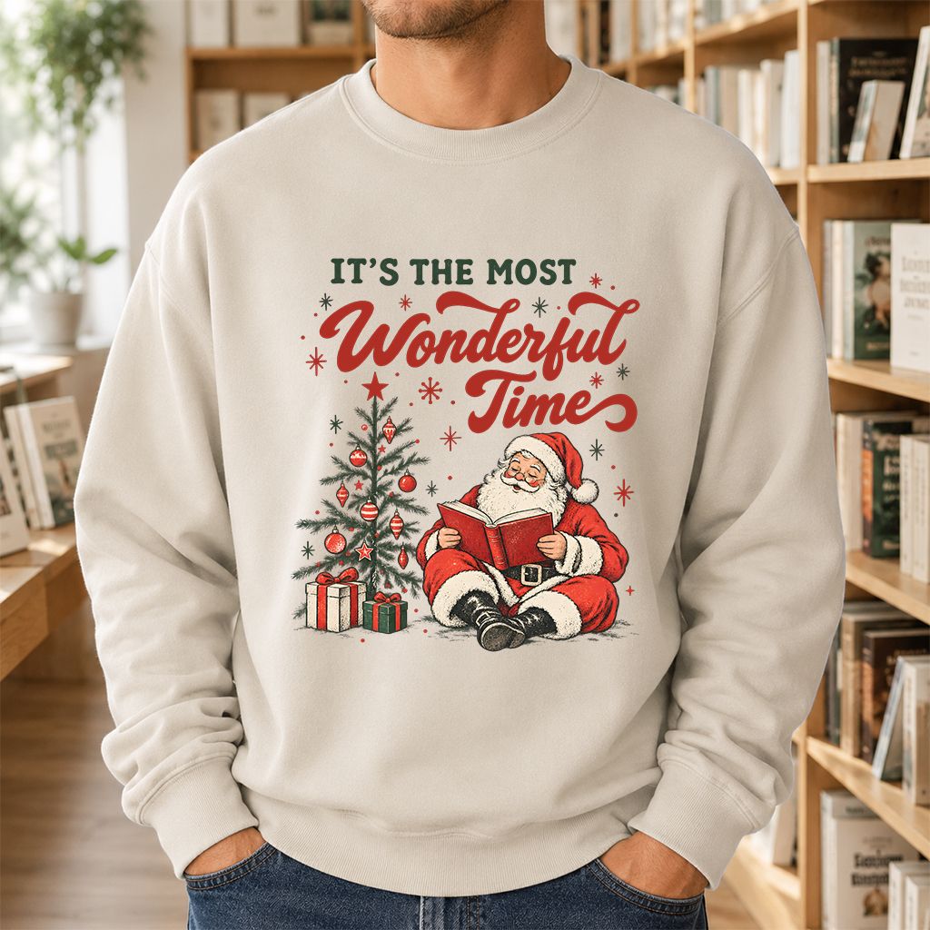 It’s The Most Wonderful Time Printed Sweatshirt | Christmas Reader Gift Sand