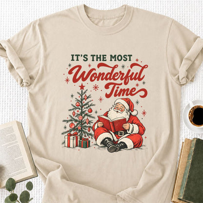 It’s The Most Wonderful Time Printed T-Shirt | Christmas Reader Gift Sand