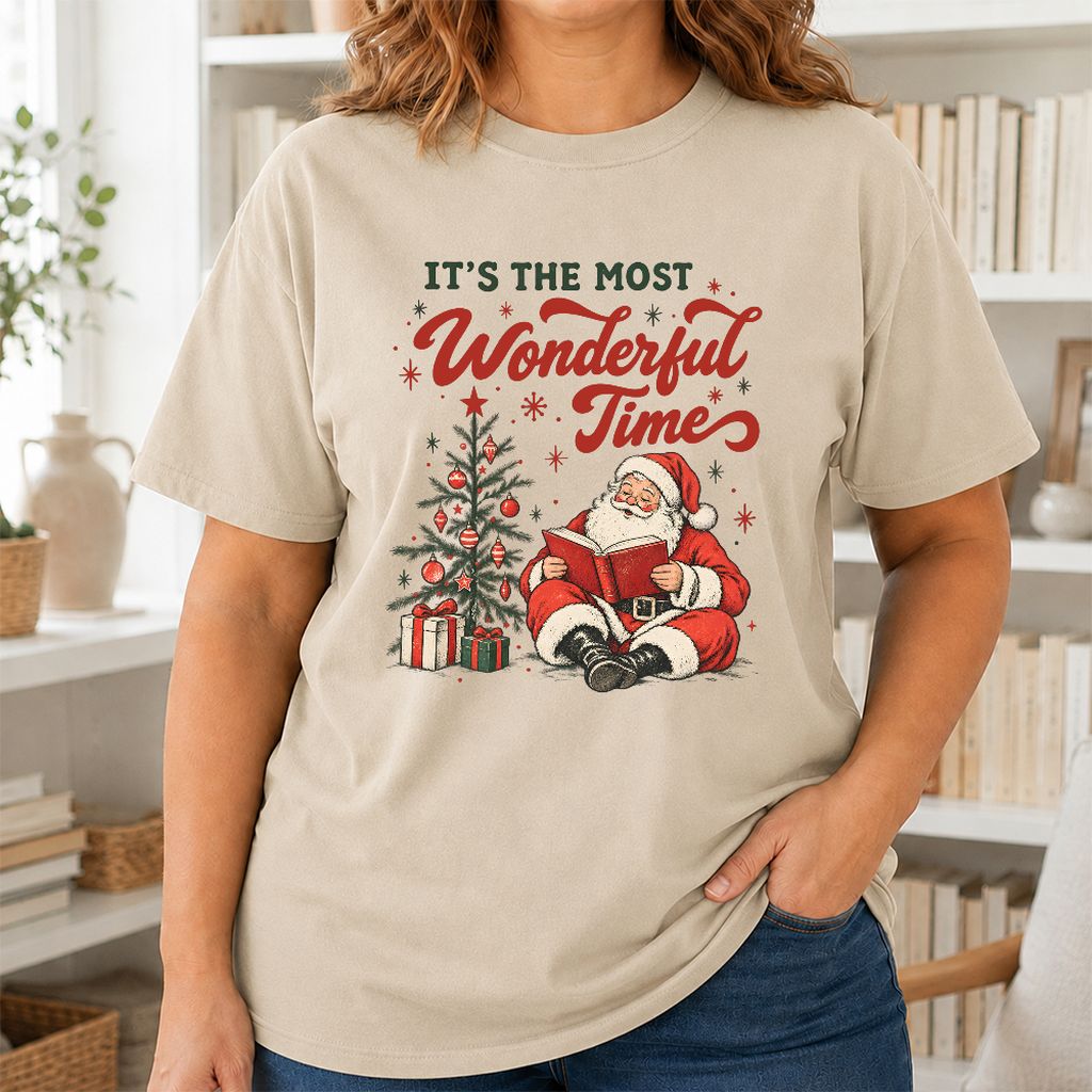 It’s The Most Wonderful Time Printed T-Shirt | Christmas Reader Gift Sand