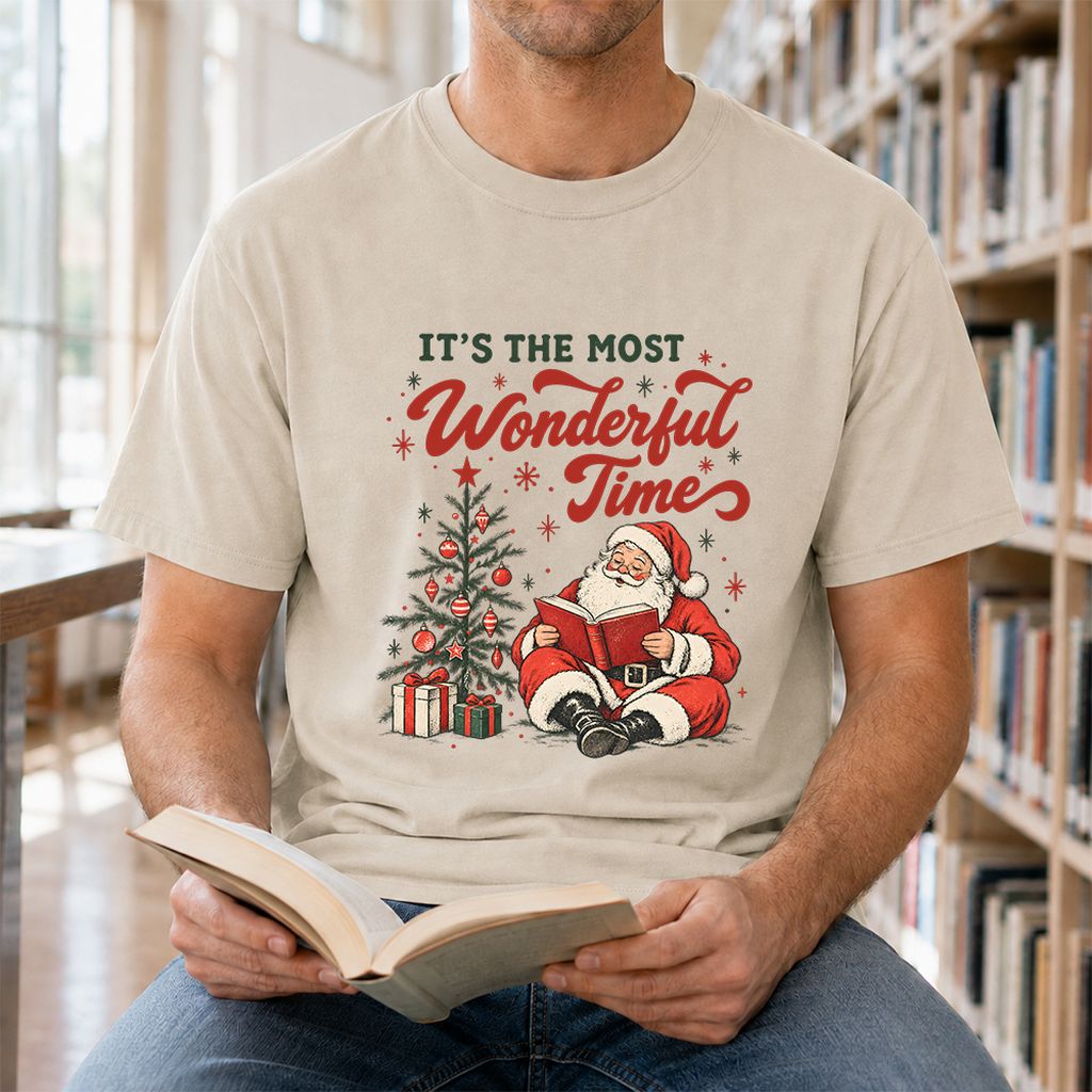 It’s The Most Wonderful Time Printed T-Shirt | Christmas Reader Gift Sand