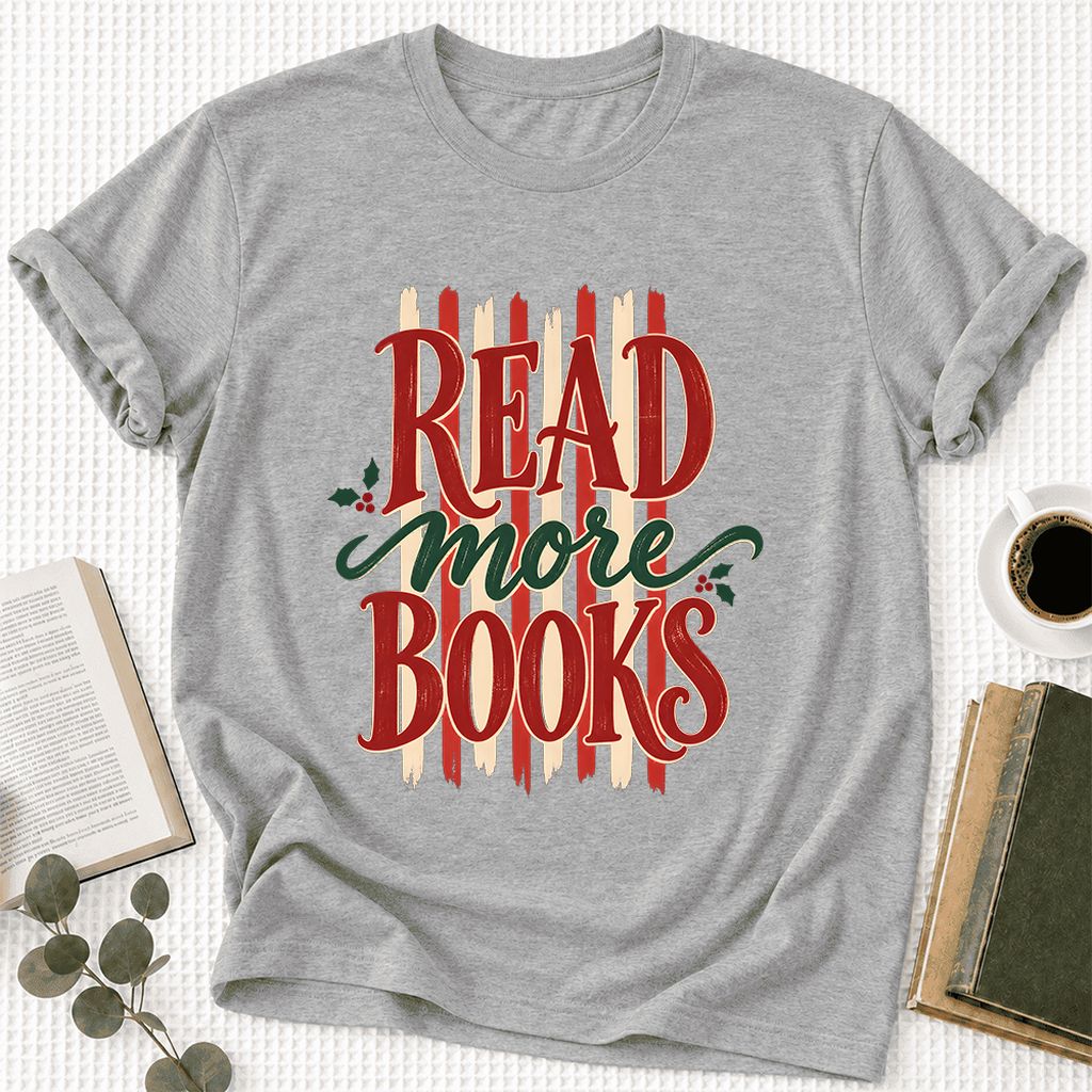 Read More Books Ultra-Soft Cotton T-Shirt | Christmas Book Lover Gift Athletic Heather