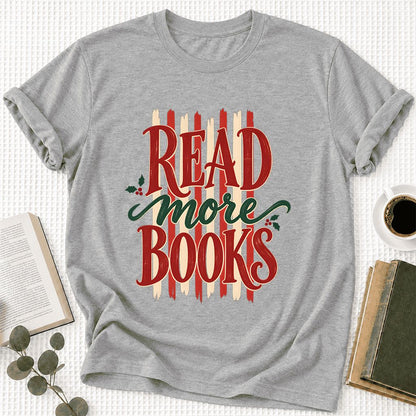 Read More Books Ultra-Soft Cotton T-Shirt | Christmas Book Lover Gift Athletic Heather