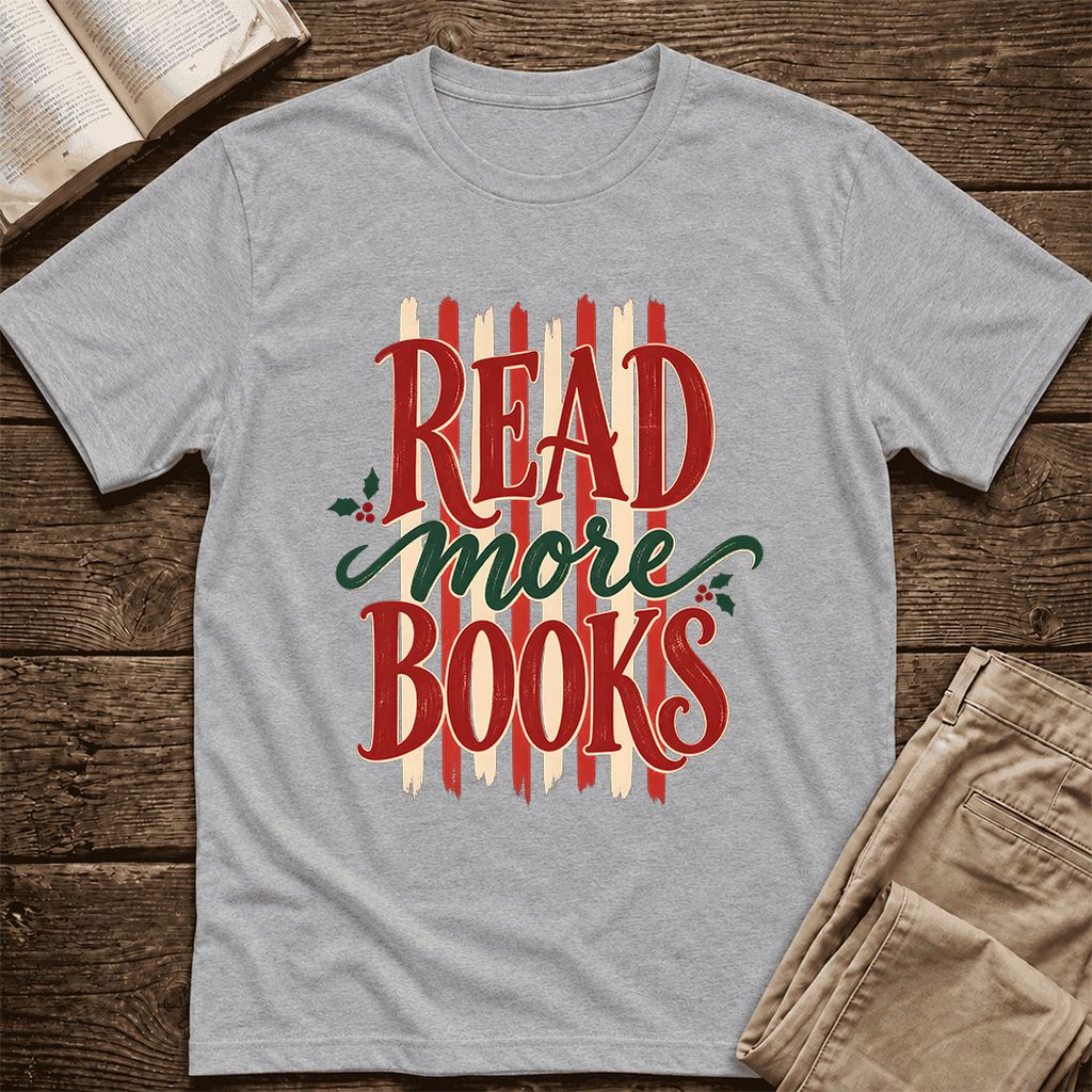 Read More Books Ultra-Soft Cotton T-Shirt | Christmas Book Lover Gift Athletic Heather