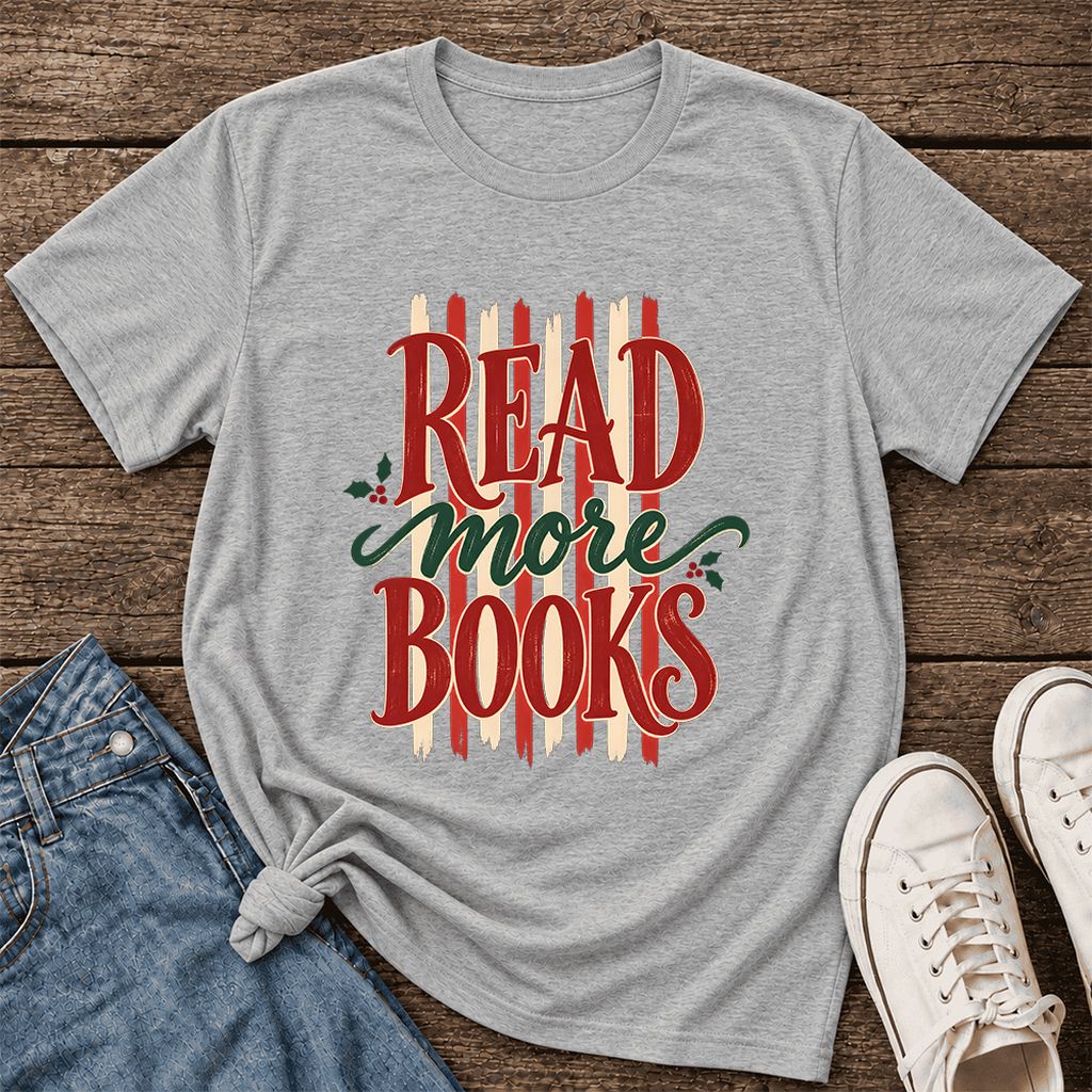 Read More Books Ultra-Soft Cotton T-Shirt | Christmas Book Lover Gift Athletic Heather