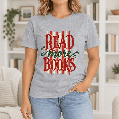 Read More Books Ultra-Soft Cotton T-Shirt | Christmas Book Lover Gift Athletic Heather