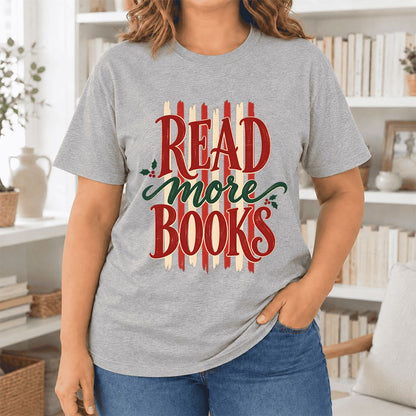 Read More Books Ultra-Soft Cotton T-Shirt | Christmas Book Lover Gift Athletic Heather
