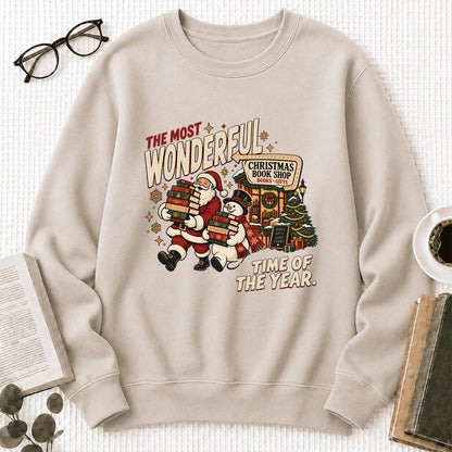 The Most Wonderful Time Of The Year Printed Sweatshirt | Christmas Reader Gift Sand