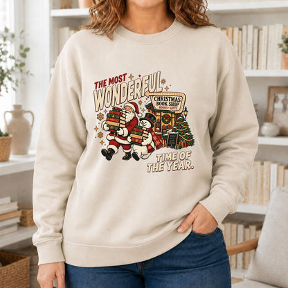 The Most Wonderful Time Of The Year Printed Sweatshirt | Christmas Reader Gift Sand