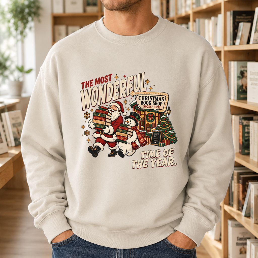 The Most Wonderful Time Of The Year Printed Sweatshirt | Christmas Reader Gift Sand