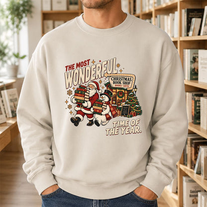 The Most Wonderful Time Of The Year Printed Sweatshirt | Christmas Reader Gift Sand