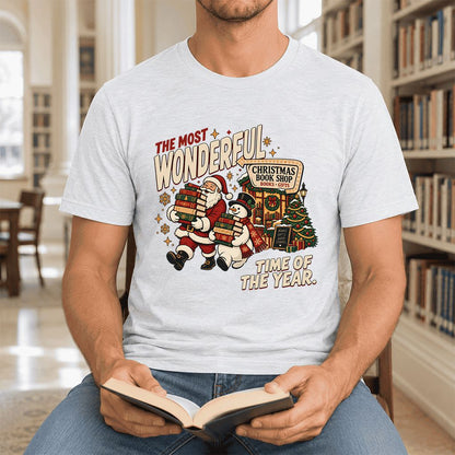 Most Wonderful Time Ultra-Soft Cotton T-Shirt | Christmas  Reader Gift Ash