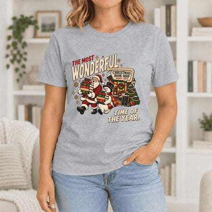 Most Wonderful Time Ultra-Soft Cotton T-Shirt | Christmas  Reader Gift Athletic Heather