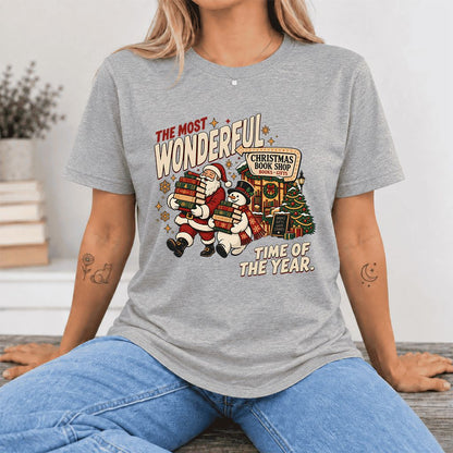 Most Wonderful Time Ultra-Soft Cotton T-Shirt | Christmas  Reader Gift Athletic Heather