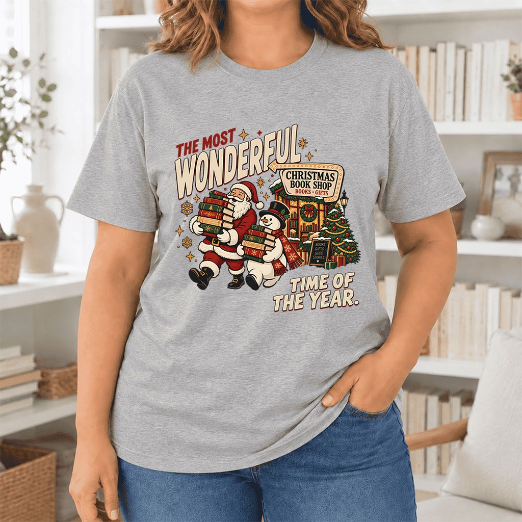Most Wonderful Time Ultra-Soft Cotton T-Shirt | Christmas  Reader Gift Athletic Heather