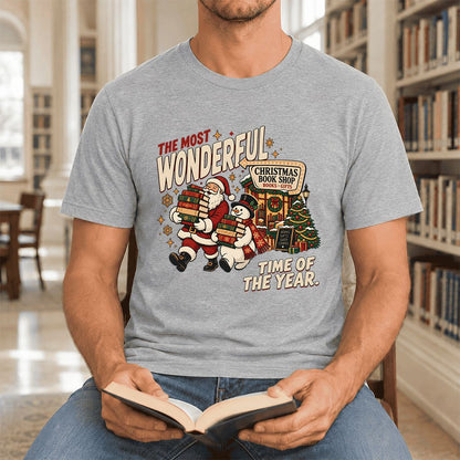 Most Wonderful Time Ultra-Soft Cotton T-Shirt | Christmas  Reader Gift Athletic Heather