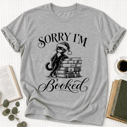 SORRY I'M Booked Ultra-Soft Cotton T-Shirt | Christmas Reader Gift Athletic Heather