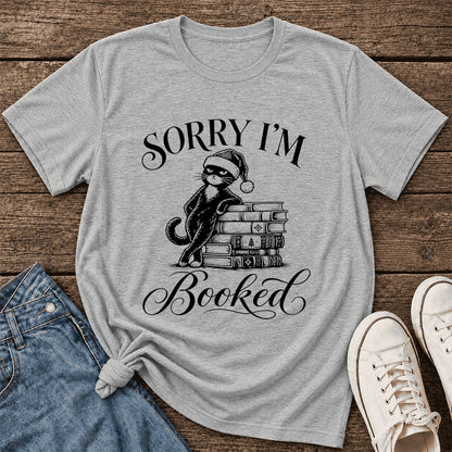 SORRY I'M Booked Ultra-Soft Cotton T-Shirt | Christmas Reader Gift Athletic Heather