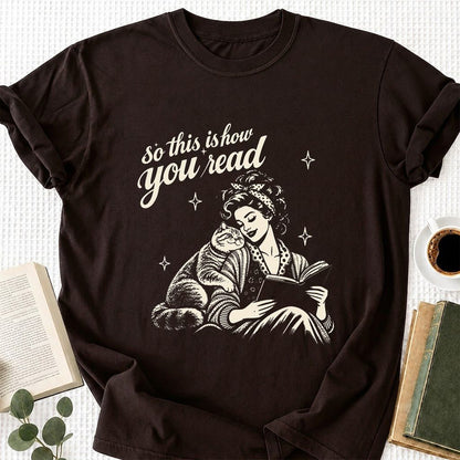 How You Read Printed British Shorthair T-Shirt | Cat Lover Reader Gift Dark Chocolate