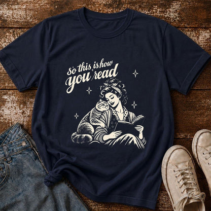 How You Read Printed British Shorthair T-Shirt | Cat Lover Reader Gift Navy