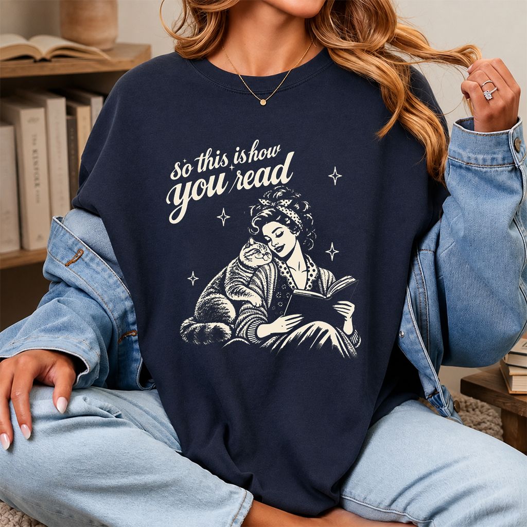 How You Read Printed British Shorthair T-Shirt | Cat Lover Reader Gift Navy