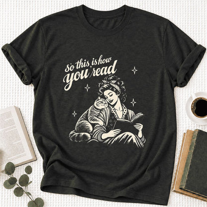How You Read British Shorthair Ultra-Soft Cotton T-Shirt | Reader Gift Black Heather