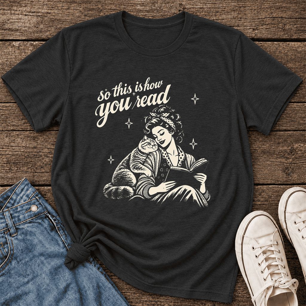 How You Read British Shorthair Ultra-Soft Cotton T-Shirt | Reader Gift Black Heather
