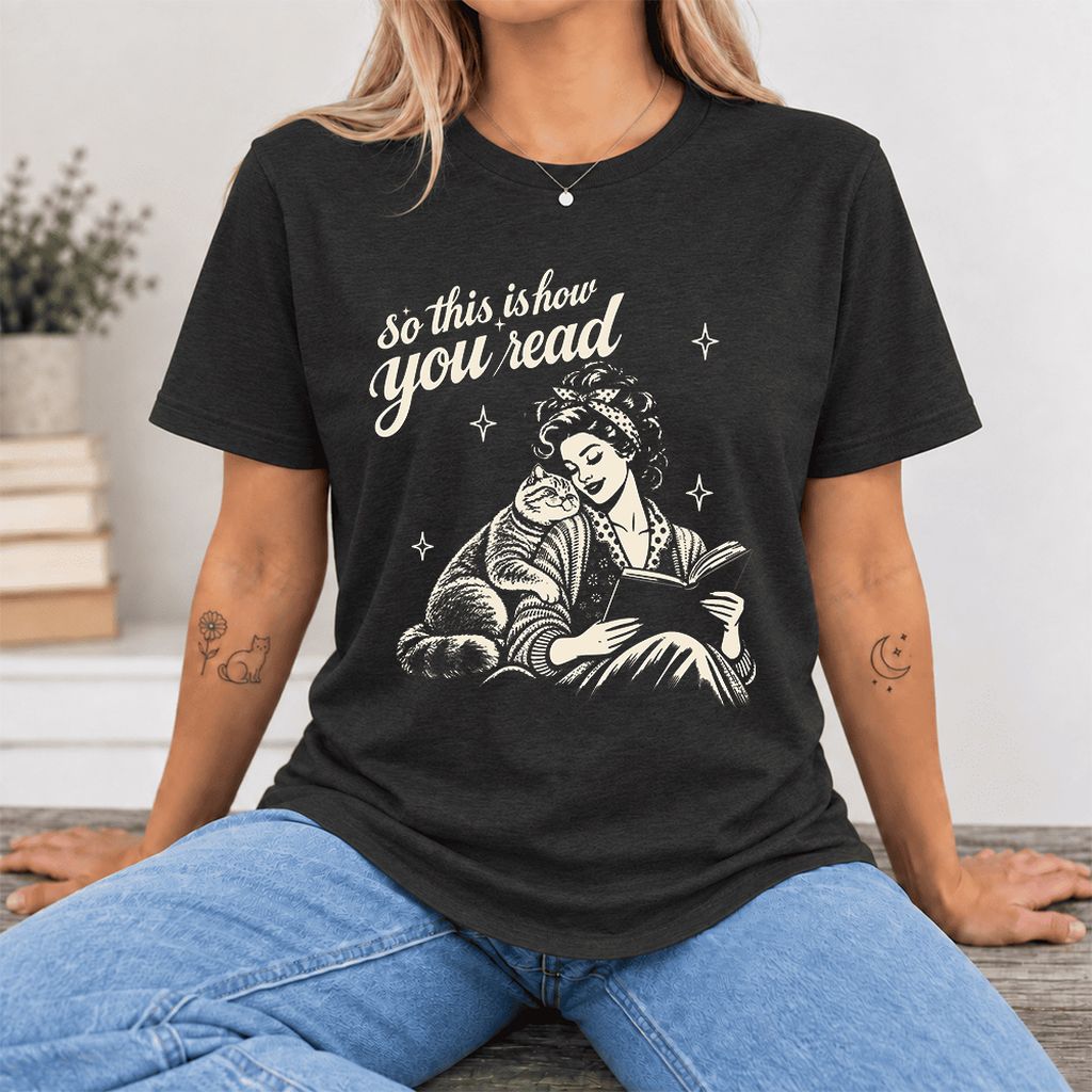 How You Read British Shorthair Ultra-Soft Cotton T-Shirt | Reader Gift Black Heather